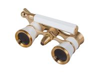 Levenhuk Broadway 325N Opera Glasses (White Theater Binoculars with LED Light and Extendable Handle)