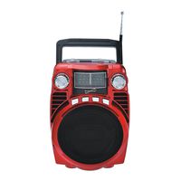SuperSonic Bluetooth Portable 4 Band Radio, Red (SC-1390BT-Red)