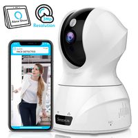 SereneLife 3MP Indoor Cloud Cam - Alexa Compatible - Face Detection Smart Tracking PTZ - Ultra HD 1536p Wireless Home Security Pet Monitoring w/ Motion Detect, Night Vision Video - IPCAMHD50