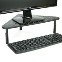 Mind Reader TRISTAND-BLK Stand Riser, Triangle Adjustable, Ventilated Metal for Computer, Laptop, Monitor, Black 3 Leg