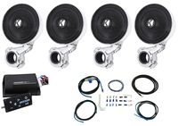 4 Kicker 40PSM34 PSM3 Motorcycle/ATV Speakers+Bluetooth Amplifier+Remote+Amp Kit