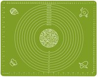 Silicone Baking Mat for Rolling Pastry Dough with Measurements, 19.7" x 15.7" BPA Free Non stick and Non Slip Green Table Sheet Baking Supplies for Bake Pizza Cake