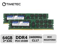 Timetec 64GB KIT(2x32GB) DDR4 2400MHz PC4-19200 Registered ECC 1.2V CL17 2Rx4 Dual Rank 288 Pin RDIMM Server Memory Ram Module Upgrade (64GB KIT(2x32GB))