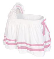 Baby Doll Bedding Modern Hotel Style II Bassinet Skirt, Pink