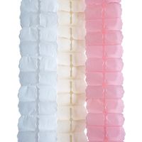 3D Four Leaf Flower Tissue Paper Hanging Streamers for All Party Events, Photo Garland Backdrop, 12-Pack (Blush Peach, Ivory, White)