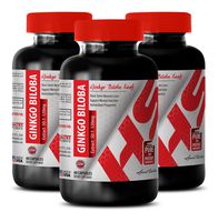 Ginkgo biloba Extract Vitamins - 50 : 1 Ginkgo BILOBA Leaf Extract 120 MG - Improve Cognitive Function (3 Bottles)