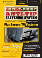Safe-T-Proof Anti-Tip Fastening System Flat Screen TV Fastener, Black
