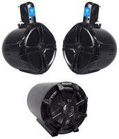 KICKER 45CWTB82 TB 8" 600w Marine Subwoofer+Enclosure+2 8" Wakeboard Speakers