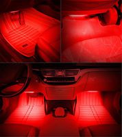 Car Interior Decoration, NERLMIAY 4pcs Atmosphere Light-LED Car Interior Lighting Kit Waterproof, Interior Atmosphere Neon Lights Strip for Car (red)
