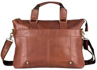 Genuine Leather Slim Briefcase Messenger Bag Handbag for Men Women Fits 14 Inch Laptop