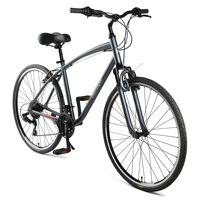 Retrospec Barron Comfort Hybrid Bike 21-Speed with Front Suspension and 700c Wheels with Multi-Surface Tires; 18" Medium, Graphite (3455)