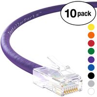 InstallerParts (10 Pack) Ethernet Cable CAT5E Cable UTP Non-Booted 1.5 FT - Purple - Professional Series - 1Gigabit/Sec Network/Internet Cable, 350MHZ