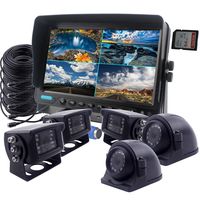 CAMSLEAD 9" DVR Monitor with Quad Split Screen, 5 x Cameras, HD Colour IP69K &10G Vibration Side Camera Backup Camera Monitor Kit for Truck Van Caravan Trailers Camper Bus RV Harvester