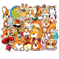 25 Pcs Lovely Cute Pet Corgi Pembroke Dog Waterproof Stickers for Laptop Stickers Motorcycle Bicycle Skateboard Luggage Decal Graffiti Patches Stickers