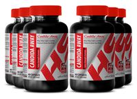 Aloe Vera Supplement Organic - Candida Away Complex 1175 MG - Improve Digestive System (6 Bottles)