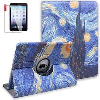 iPad 6th Generation Cases with Bonus Screen Protector - iPad 9.7 inch 2018 2017 Air 1 Case Cove - 360 Degree Rotating Stand, Auto Sleep Wake, Shockproof - A1822 A1823 A1474 (A36 - Starry Night)