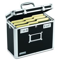 Vaultz Locking Personal File Organizer Tote Box, Letter Size, Black (VZ01187)
