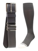 MadSportsStuff Pro Line Baseball Socks and Belt Combo (Graphite, Small)