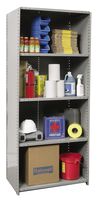 Hallowell 5520-18HG Heavy-Duty Closed Hi-Tech Shelving Starter Unit with 5 Adjustable Shelves, Hallowell Gray Steel, 36" Width, 87" Height, 18" Depth, 800 lbs Shelf Capacity, Knock Down