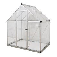 Palram HG5504 Hybrid Hobby Greenhouse, 6' x 4' x 7', Silver