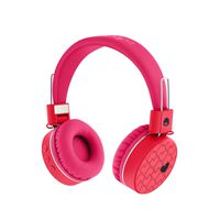 RockPapa Love On Ear Foldable Stereo Wireless Bluetooth Headphones Headset with Microphone for Kids Childrens Boys Girls Pink