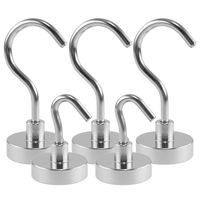 Dreamer Goods Magnetic Hooks - Set of 5 Neodymium Cup Magnets with 10 Steel Hooks Including 5 Large - These Heavy Duty 40 Pound Hangers Will Hold Strong on Most Metal Surfaces Including Cruise Ships