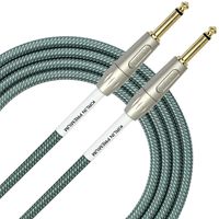KIRLIN Cable IWB-201PFG-10/OL 10-Feet 1/4-Inch Straight Premium Plus Instrument Cable, Olive Green Tweed Woven Jacket