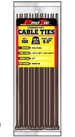 Pro Tie BR8SD100 8-Inch Brown Standard Duty Color Cable Tie, Brown Nylon, 100-Pack
