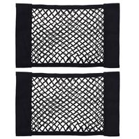TENACHI 2 PCS Universal Car Cargo Net Trunk Storage Pocket Elastic Seat Back Organizer Mesh Pouch Bag 15.7X9.8 inch (40X25cm)....