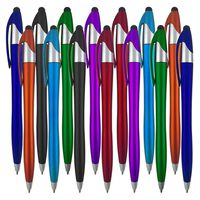Stylus Pens - 2 in 1 Touch Screen & Writing Pen, Sensitive Stylus Tip - for Your iPad, iPhone, Nook, Samsung Galaxy & More - Assorted Colors, 14 Pack