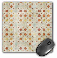 3Drose LLC 8 X 8 X 0.25 Inches Mouse Pad, Rusty Red and Yellow Big and Small Tossed Polka Dots (Mp_111988_1)