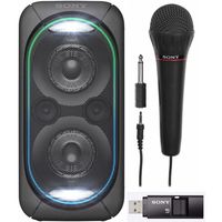 Sony GTKXB60/B High Power Portable Bluetooth Speaker with Sony FV100 Mic & Sony 16GB Micro Vault USM-X USB Drive