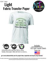 NuFun Activities Inkjet Printable Iron-On Heat Transfer Paper, Light Fabrics, (100 Sheets)