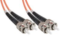 Amphenol FO-50DUALSTX2-025 ST-ST Duplex Multimode Fiber Optic Patch Cable, 50/125 OM2, OFNR, 25 m, 82', Orange