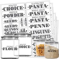 Talented Kitchen Farmhouse Pantry Labels - 110 Healthy Ingredients - Food Pantry Label Sticker. Water Resistant, Food Jar Labels. Jar Decals Pantry Organization Storage (Set of 110 - Non Main Pantry)