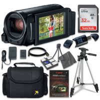 Canon VIXIA HF R82 Camcorder with Sandisk 32 GB SD Memory Card + Extra Accessory Bundle