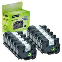 GREENCYCLE 10 Pack Laminated Tape Compatible for Brother P-Touch Label Maker TZ TZe 261 TZe261 TZ261 Black on White 36mm (1 1/2 Inch) x 26.2 ft. (8m)