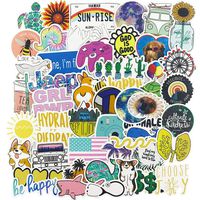 Trendy Cute Stickers for Girl, Fashion Lovely Teen Girl Laptop Vinyl Decal for Water Bottle Guitar Phone Computer Travel Case Notebook Bike 50pcs Pack