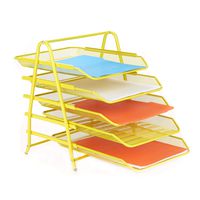 Mind Reader 5TPAPER-YLW 5 Tier Letter Tray Pull Out Drawer Organizer, Folders, Files, Documents, Mail, Yellow