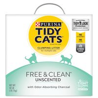 Purina Tidy Cats Clumping Cat Litter, Free & Clean Unscented Multi Cat Litter - 40 lb. Box
