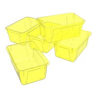 Storex Small Cubby Bin, 12.2 x 7.8 x 5.1 Inches, Candy Yellow, 5-Pack (62476U05C)