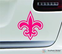 Fleur de lis saints 5.4x5 pink floral lily flower symbol cute united states color sticker state decal vinyl - Made and Shipped in USA