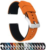 21mm Pumpkin Orange/Black - Barton Elite Silicone Watch Bands - Quick Release - Choose Strap Color & Width