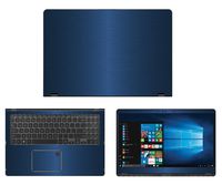 decalrus - Protective Decal for Asus Q525UA 2-in-1 (15.6" Screen) Laptop Blue Texture Brushed Aluminum Skin case Cover wrap BAasusQ525UA_15Blue