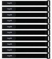 10 Pieces Hook and Loop Cable Ties Straps Tie downs Fastening Securing Straps (12"x1", Black)