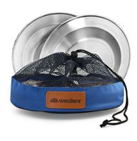 Stainless Steel Plate Set - 8.5 inch Ultra-Portable Dinnerware Set BPA Free Plates for Outdoor Camping | Hiking | Picnic | BBQ | Beach (3 Pack)