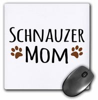 3dRose Schnauzer Dog Mom - Doggie by Breed - Muddy Brown paw Prints - Mouse Pad, 8 by 8" (mp_154188_1)