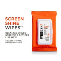 WHOOSH! Screen Cleaner Wipes - Good for All Screens - Smartphones, iPads, Eyeglasses, Kindle, Touchscreen & TVs (20 Count flowpack)