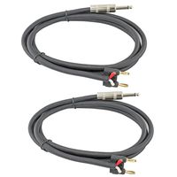 MCSPROAUDIO 12 Gauge Speaker Cables 2 CABLE PACK (6 Foot, 1/4" to Banana)