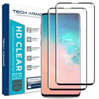 Tech Armor HD Clear Curved Film Screen Protector Designed for Samsung Galaxy S10 [NOT Glass] - Full Coverage, Ultra-Thin, Scratch Resistance - [2-Pack]